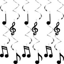 Decoração de Festa com 25 Redemoinhos Musicais - Preto Decoração de Festa com 25 Redemoinhos Musicais - Preto