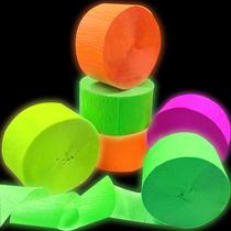 Decoração de Festa com Papel Crepom Fluorescente - 4 Rolos