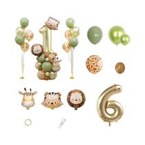 Decoração De Festa De Aniversário Safari Na Selva Para Meninos, 38 Peças, Torre De Balões De Animais