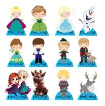 Decoração De Festa Frozen Cute - 12 Displays De 20cm Totens