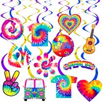 Decoração de festa Hanging Swirls Tie Dye Feliz Aniversário x15 Decoração de festa Hanging Swirls Tie Dye Feliz Aniversário x15