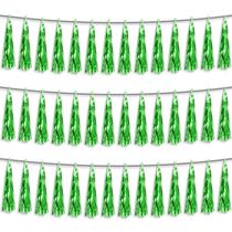 Decoração de festa Hysilla Green Foil Fringe Tassel Garland