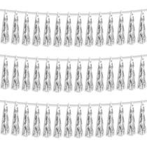Decoração de festa Hysilla Silver Foil Tassel Garland x45