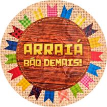 Decoração de Festa Junina para Mesa Par de Jogo Americano Redondo Grande em EVA Arraiá Bão Demais