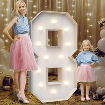 Decoração de festa Marquee Light Up Numbers Teebloom 4FT 8