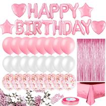 Decoração de festa MOVINPE Pink Birthday Party for Women Decoração de festa MOVINPE Pink Birthday Party for Women