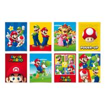 Decoração de festa Super Mario kit com 8 cartazes de 25x35cm cada - Cromus