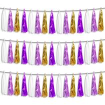 Decoração de festa Tassel Garland Hysilla Purple-Gold x45