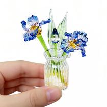 Decoração de flores de vidro Fymlhomi Crystal Miniature Iris Flowers Decoração de flores de vidro Fymlhomi Crystal Miniature Iris Flowers