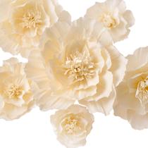 Decoração de flores em papel crepom MEJOY Beige, conjunto de 6