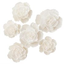 Decoração de flores em papel crepom MEJOY White Set/6