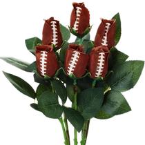Decoração de flores esportivas artificiais Suhine Football Rose 6 unidades