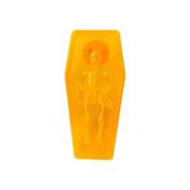 Decoração de Halloween - Caixão Com Led - Laranja - 18x8cm - 1 unidade - Rizzo