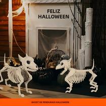 Decoração De Halloween Esqueleto De Lobo Pequeno Ornamento Criativo Para Casa E Jardim Interno E