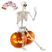 Decoração de Halloween, esqueleto gigante de 1,65 m com juntas móveis Decoração de Halloween, esqueleto gigante de 1,65 m com juntas móveis