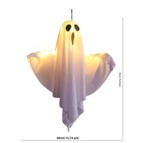Decoração De Halloween: Fantasma LED Branco Brilhante Pendurado, Adereço De Terror Com Luzes De Fada Decoração De Halloween: Fantasma LED Branco Brilhante Pendurado, Adereço De Terror Com Luzes De Fada