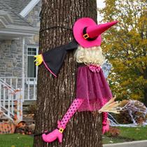 Decoração de Halloween HOIIOH 53 Crashing Witch Funny Pink Decoração de Halloween HOIIOH 53 Crashing Witch Funny Pink