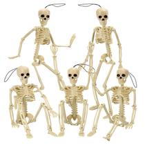 Decoração de Halloween Skeleton, pacote com 5, 40 cm, posável para corpo inteiro - Festisoul