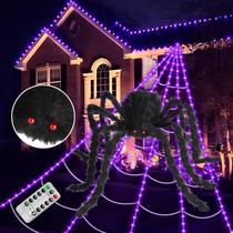 Decoração de Halloween - Teia de Aranha com Luzes Nagudenfo (4,8 Pés)