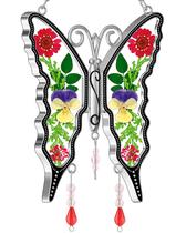 Decoração de janela de flores prensadas Butterfly Suncatcher KY & BOSAM