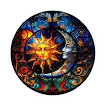 Decoração De Janela Em Acrílico Absorvedor De Sol Com Tema De Bruxa, Estilo Vitral De Feiticeiro,