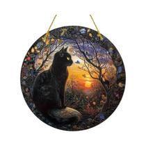 Decoração De Janela Em Acrílico Gato Preto, Presente Temático De Aniversário Para Amantes De Animais