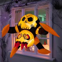 Decoração de janela LED de aranha inflável de Halloween JOYIN de 4 pés Decoração de janela LED de aranha inflável de Halloween JOYIN de 4 pés