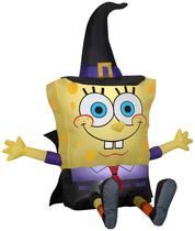 Decoração de Jardim Inflável Gemmy Airblown Bob Esponja Bruxa - 1,2m