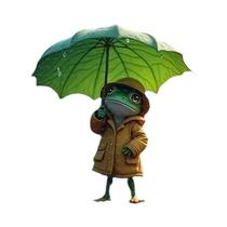 Decoração De Jardim Sapo Com Capa De Chuva Amarela E Guarda-chuva Verde, Estaca Multifuncional Para