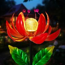 Decoração de jardim Solar Wind Spinner AIINY Lotus com luz LED
