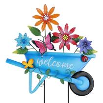 Decoração de Jardim YEAHOME Estaca de Carrinho de Mão de Metal 64 cm Decoração de Jardim YEAHOME Estaca de Carrinho de Mão de Metal 64 cm