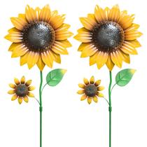 Decoração de Jardim YEAHOME Kit com 2 Estacas de Girassol de 57 cm Decoração de Jardim YEAHOME Kit com 2 Estacas de Girassol de 57 cm