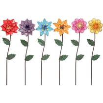 Decoração de Jardim YEAHOME - Kit com 6 Estacas de Flores de Metal Decoração de Jardim YEAHOME - Kit com 6 Estacas de Flores de Metal