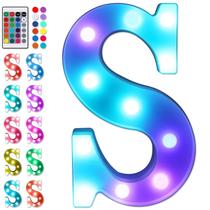 Decoração de letreiro colorida escamosa com luzes de letras LED