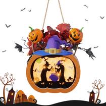 Decoração de letreiro de abóbora de Halloween com luzes LED laranja Decoração de letreiro de abóbora de Halloween com luzes LED laranja