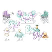 Decoração De Mesa - Chá Revelação Especial - 8 unidades - Festcolor - Rizzo Decoração De Mesa - Chá Revelação Especial - 8 unidades - Festcolor - Rizzo