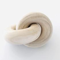 Decoração de mesa de café Rool Wood Knot Chain Link Beige