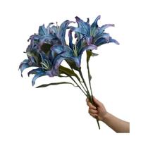 Decoração De Mesa De Jantar De Luxo Com Flor Artificial De Lírio De 9 Cabeças Em Pintura a Óleo