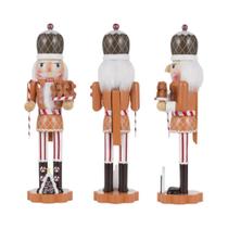 Decoração De Mesa De Natal Artesanal Em Forma De Homem De Gengibre Nutcracker Cor Toffee 36CM Decoração De Mesa De Natal Artesanal Em Forma De Homem De Gengibre Nutcracker Cor Toffee 36CM