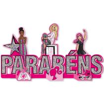 Decoração de Mesa Festa de Aniversário Divertida Parabéns da Barbie - 1 Unidade - Festcolor