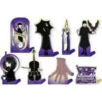 Decoração de Mesa Festa de Aniversário Divertida Wandinha Addams - 8 Unidades - Festcolor
