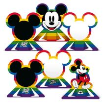 Decoração de Mesa Festa Mickey Arco-Íris - 06 unidades - Regina -