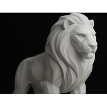 Decoração de Mesa Leão Majestoso Low Poly Estátua