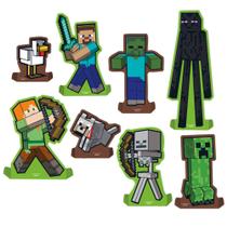 Decoração de Mesa Minecraft 8 Peças Festa Infantil Gamer Decoração de Mesa Minecraft 8 Peças Festa Infantil Gamer