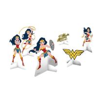 Decoração de Mesa - Mulher Maravilha Kids - 08 Unidades - Festcolor - Rizzo
