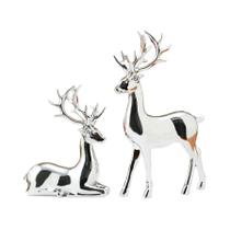 Decoração De Mesa Rústica De Rena De Natal, 2 Peças, Pequenas Estatuetas De Natal Para Decoração De