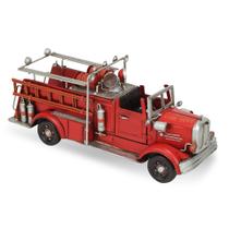 Decoração de metal do modelo vintage Cheung's Red Fire Engine