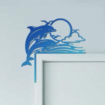 Decoração de moldura de porta de metal CUTHOLLOW Dolphins and Ocean Decoração de moldura de porta de metal CUTHOLLOW Dolphins and Ocean