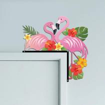 Decoração de moldura de porta de metal CUTHOLLOW Flamingo Flower Decoração de moldura de porta de metal CUTHOLLOW Flamingo Flower
