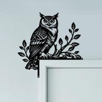 Decoração de moldura de porta de metal CUTHOLLOW Owl and Branch Decoração de moldura de porta de metal CUTHOLLOW Owl and Branch